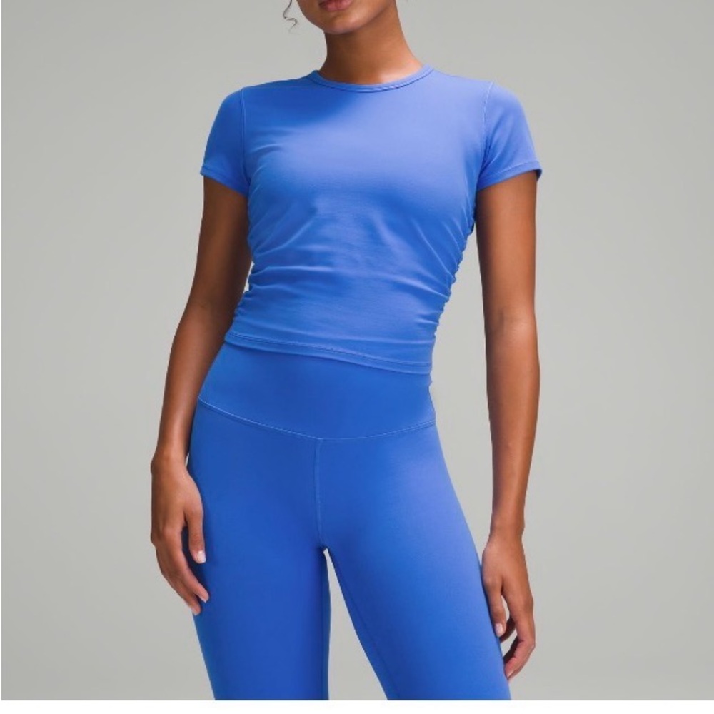 Size 6 lululemon All It Takes Nulu Short-
Sleeve T-Shirt pipe dream blue